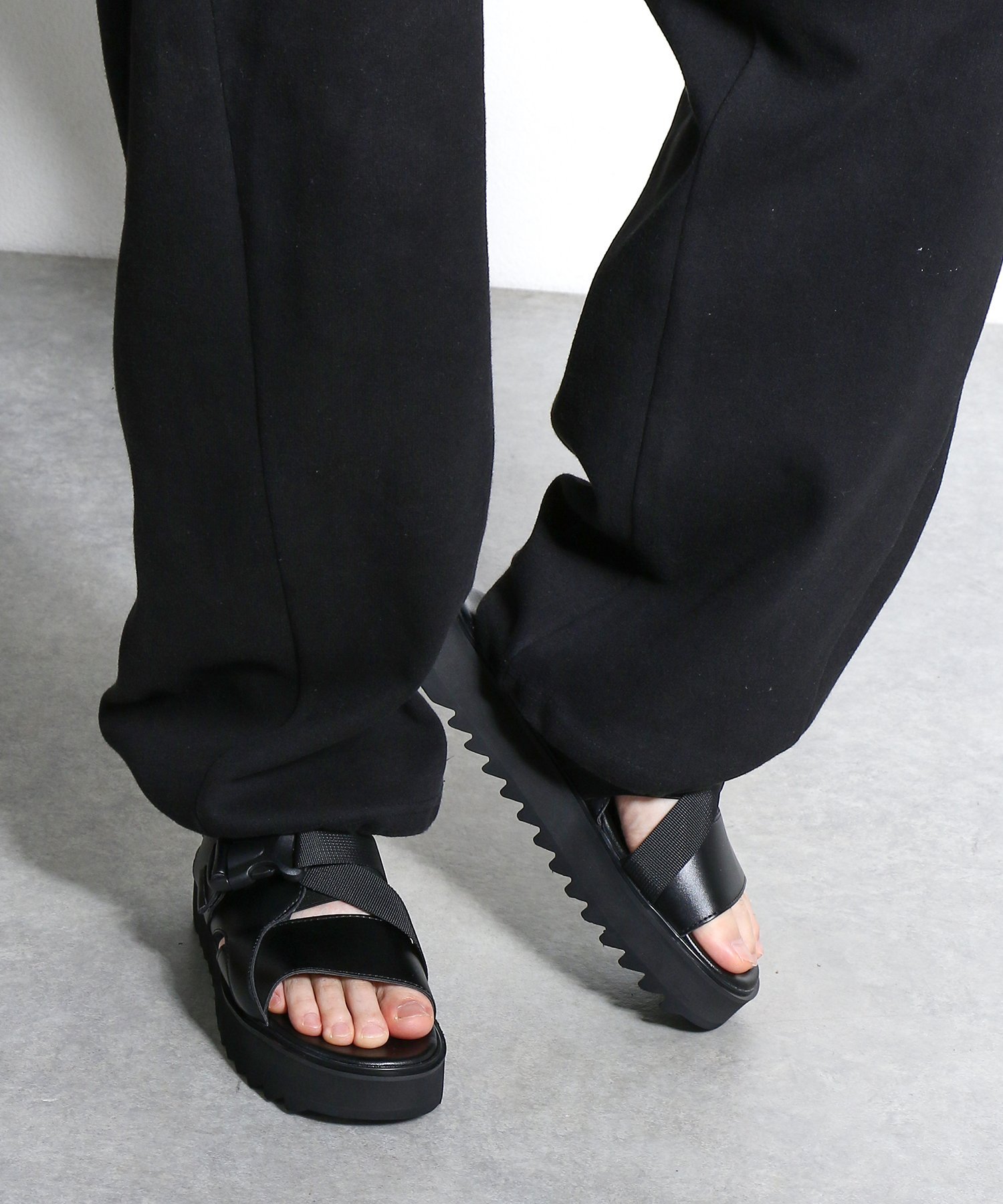【SALE／20%OFF】LOVEHUNTER メンズ ストリート セットアップ シャークソールサンダル ☆1969 サンエーフットウェアー シューズ・靴 サンダル ブラック【送料無料】