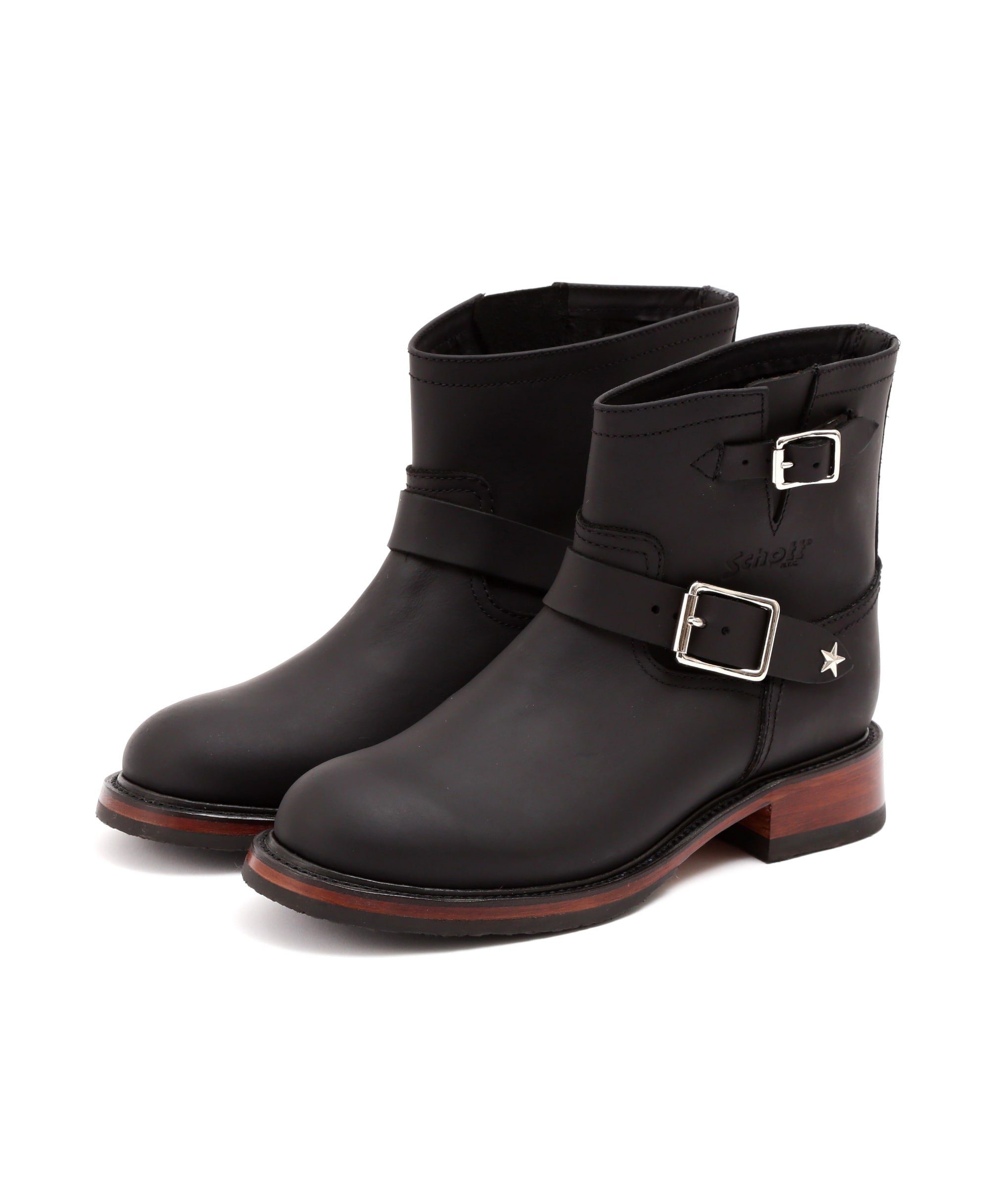 Schott SHORT ENGINEER BOOTS/ショート エンジニアブーツ ショット シューズ・靴 ブーツ ブラック【送料無料】