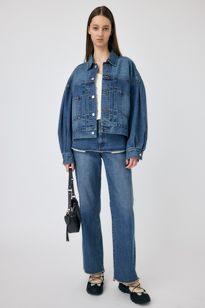 【SALE／60%OFF】MOUSSY TUCK SLEEVE デニムジャケット マウジー ジャケット・アウター デニムジャケット【送料無料】