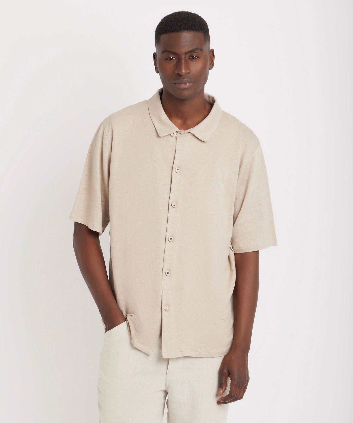 JDJ6 CHEMISE ジャージ リネン シャツ アニエスベー トップス シャツ・ブラウス ベージュ