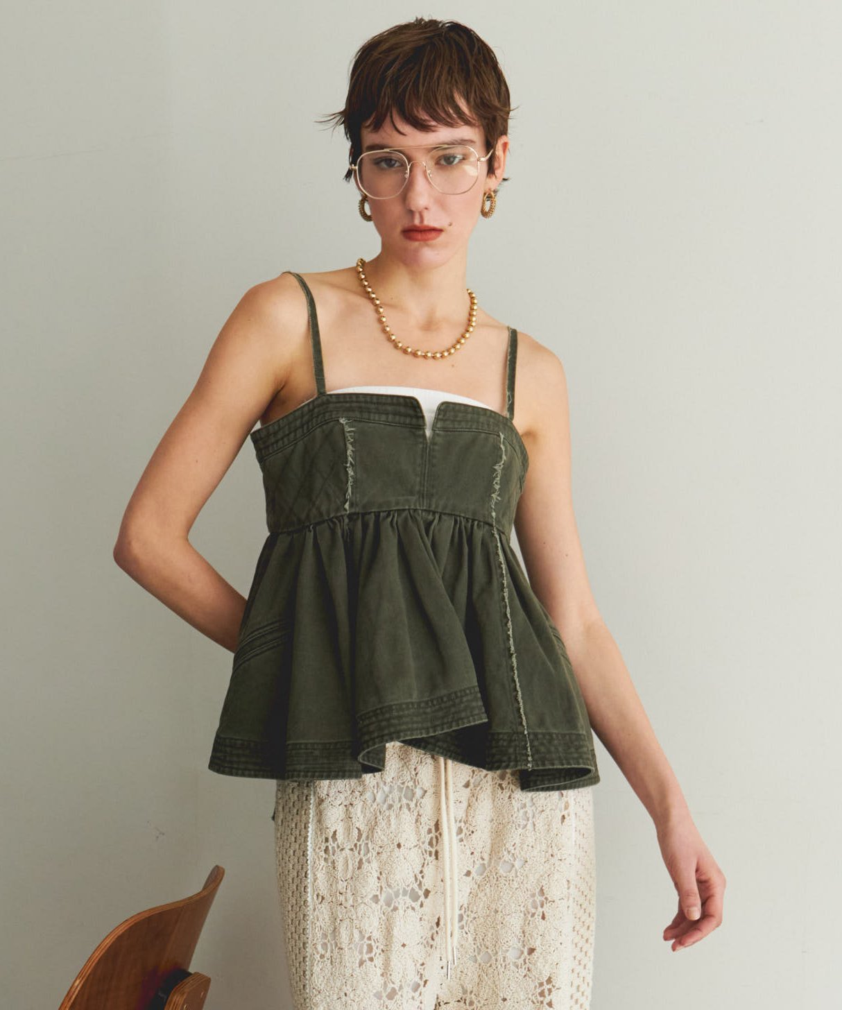 MAISON SPECIAL Washed Peplum Tops メゾンスペシャル トップス シャツ・ブラウス ブラック【送料無料】のサムネイル