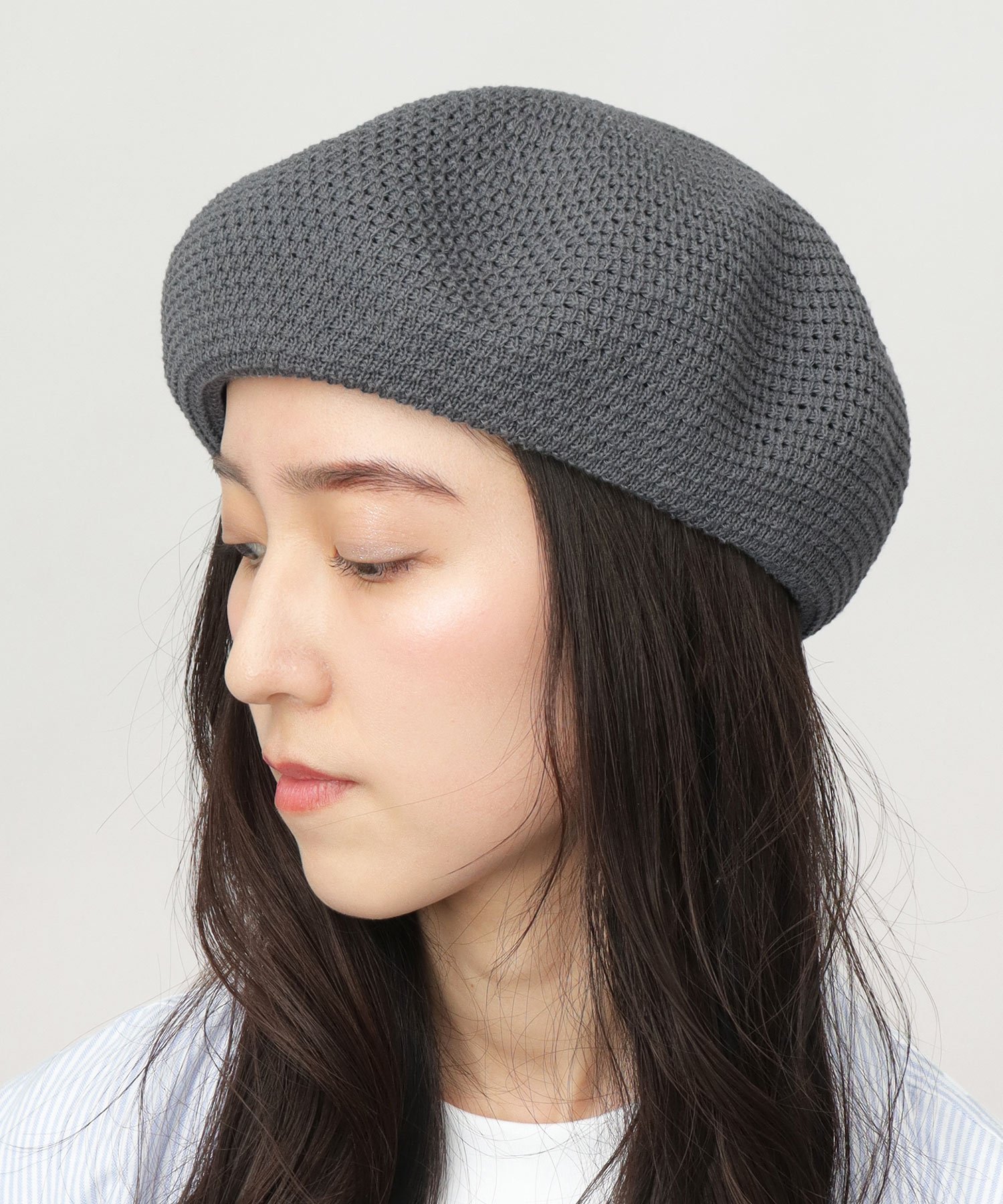 . ベレー帽 帽子 サーモベレー 畦編み メンズ レディース バンブー素材 春 夏 エー.エム.エス. 帽子 ハンチング・ベレー帽 ベージュ グレー ブラック
