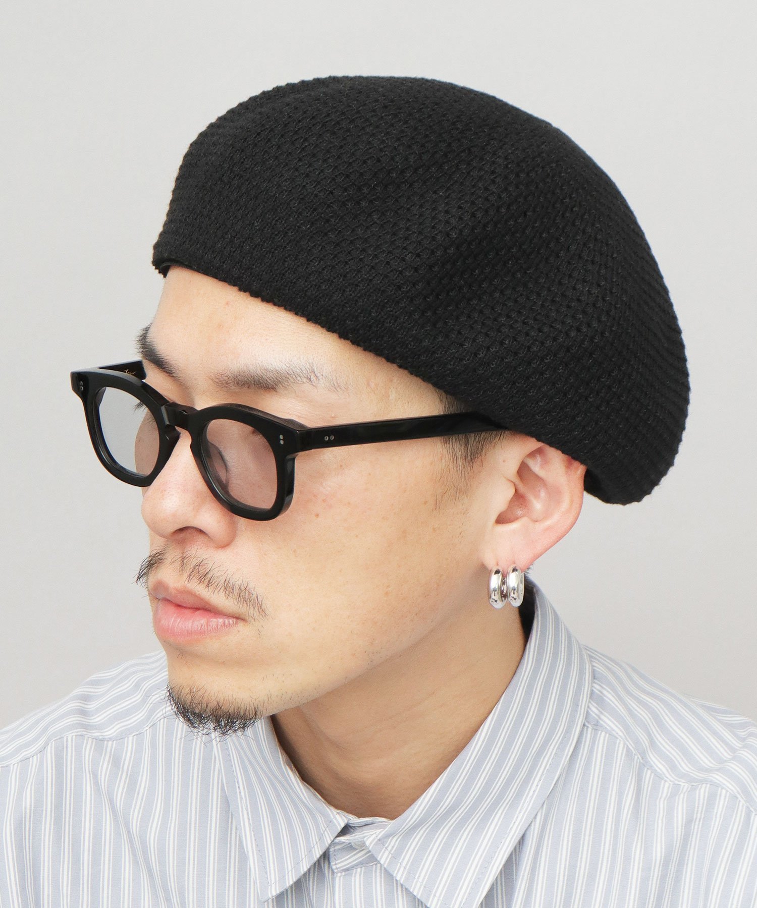 . ベレー帽 帽子 サーモベレー 畦編み メンズ レディース バンブー素材 春 夏 エー.エム.エス. 帽子 ハンチング・ベレー帽 ベージュ グレー ブラック