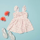 branshes 【水着】リボンアクセント総柄ワンピース ブランシェス 水着・スイムグッズ 水着 ピンク ブルー