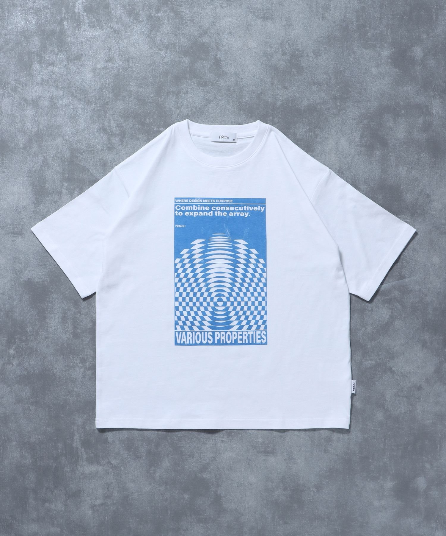 FFEIN 【FFEIN(フェイン)】アートグラフィックショート丈Tシャツ / Tシャツ 短丈 クルーネック 半袖 ショート丈 ナバル トップス カットソー・Tシャツ ブラック ワインレッド ホワイト グレー