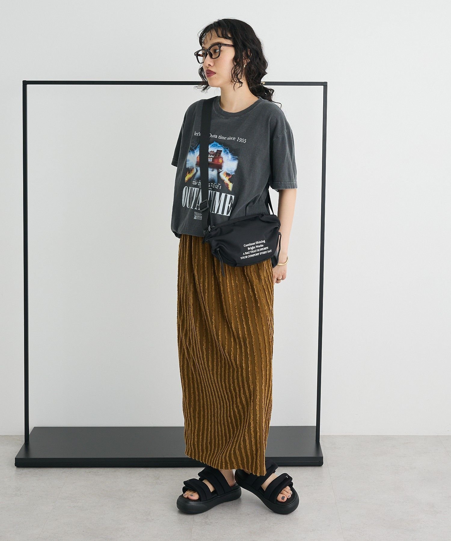 【SALE／50%OFF】CRAFT STANDARD BOUTIQUE 撥水ロゴプリントショルダー クラフトスタンダードブティック バッグ ショルダーバッグ ブラック