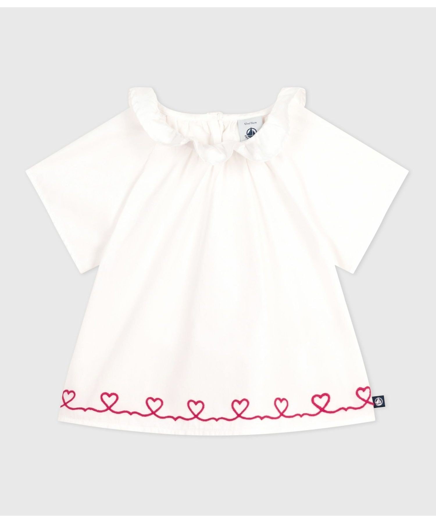 PETIT BATEAU 半袖ブラウス プチバトー トップス シャツ・ブラウス ホワイト【送料無料】