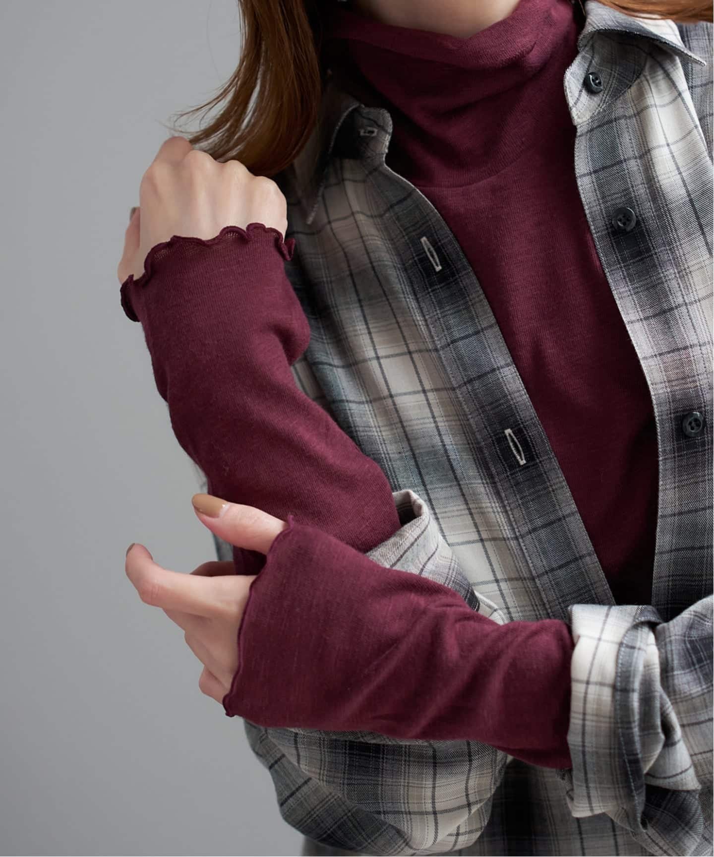 SLOBE IENA TCスラブタートルプルオーバー スローブ イエナ トップス カットソー・Tシャツ ワインレッド グレー【送料無料】のサムネイル