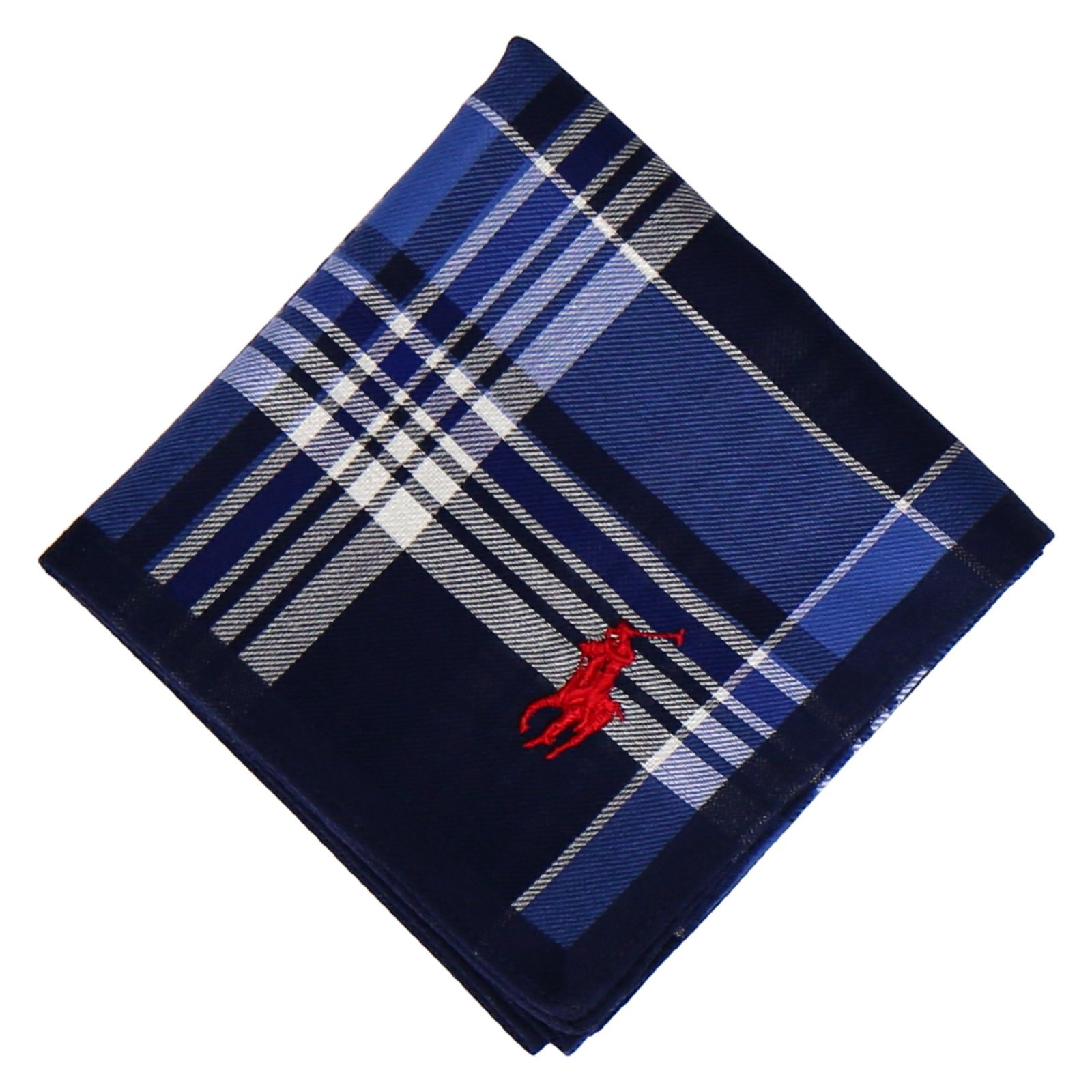 POLO RALPH LAUREN POLO RALPH LAUREN(ポロ ラルフ ローレン) メンズ 先染ハンカチ インターモードカワベ ファッション雑貨 ハンカチ・ハンドタオル グレー ブルー