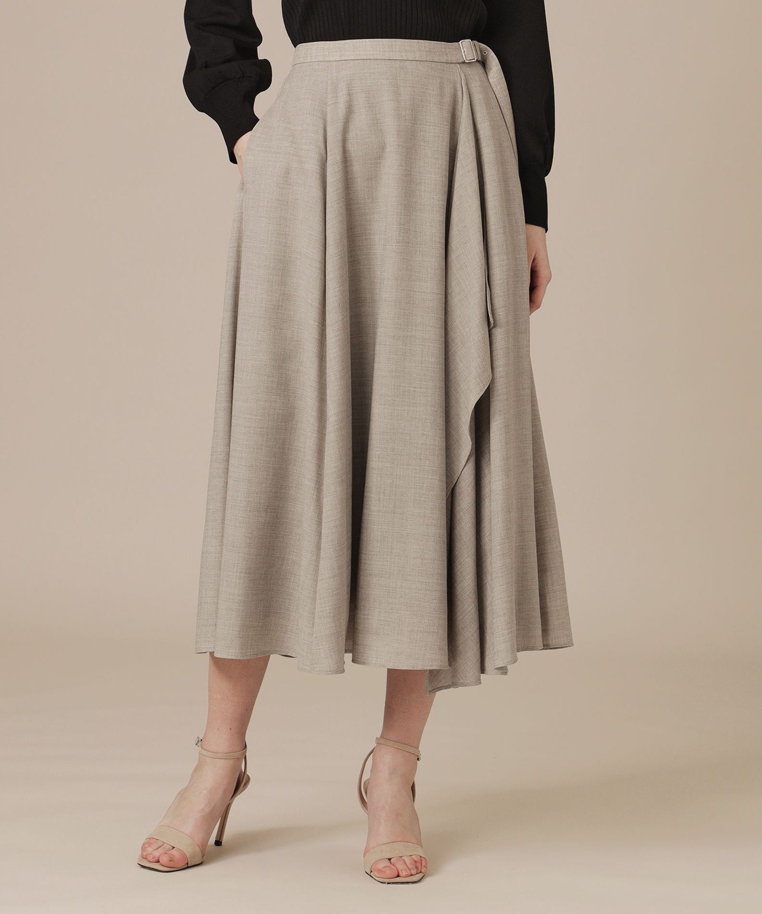 MACKINTOSH LONDON ポリエステルウールビエラスカート マッキントッシュ ロンドン スカート その他のスカート ベージュ ブラック【送料無料】