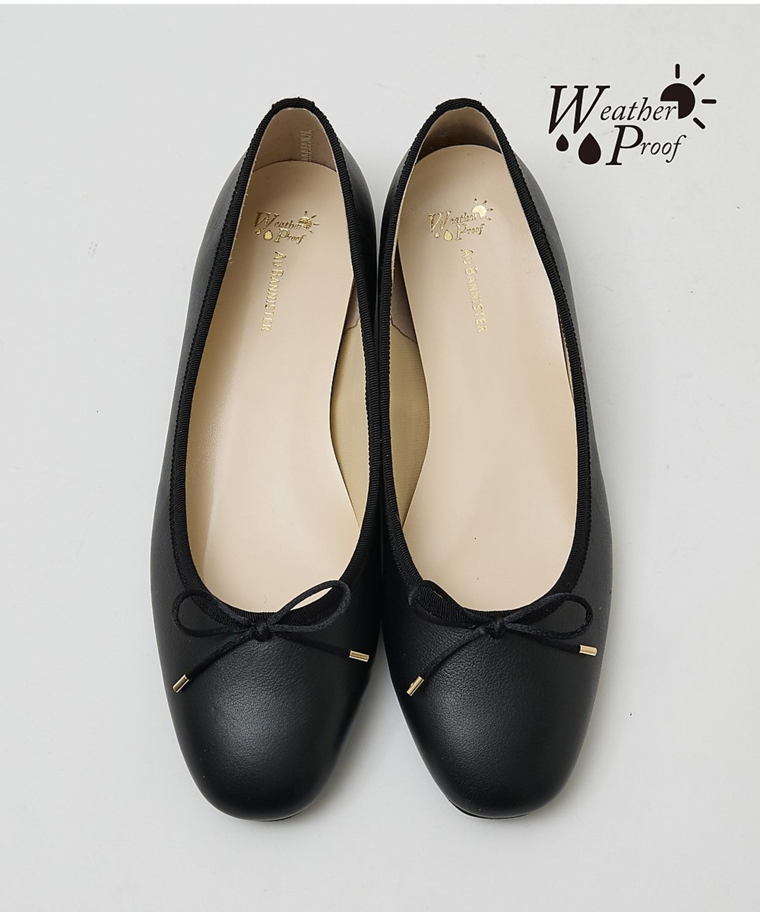 Au BANNISTER 撥水レザーバレエシューズ【予約】 オゥ・バニスター シューズ・靴 バレエシューズ シルバー ベージュ ブラック【送料無料】