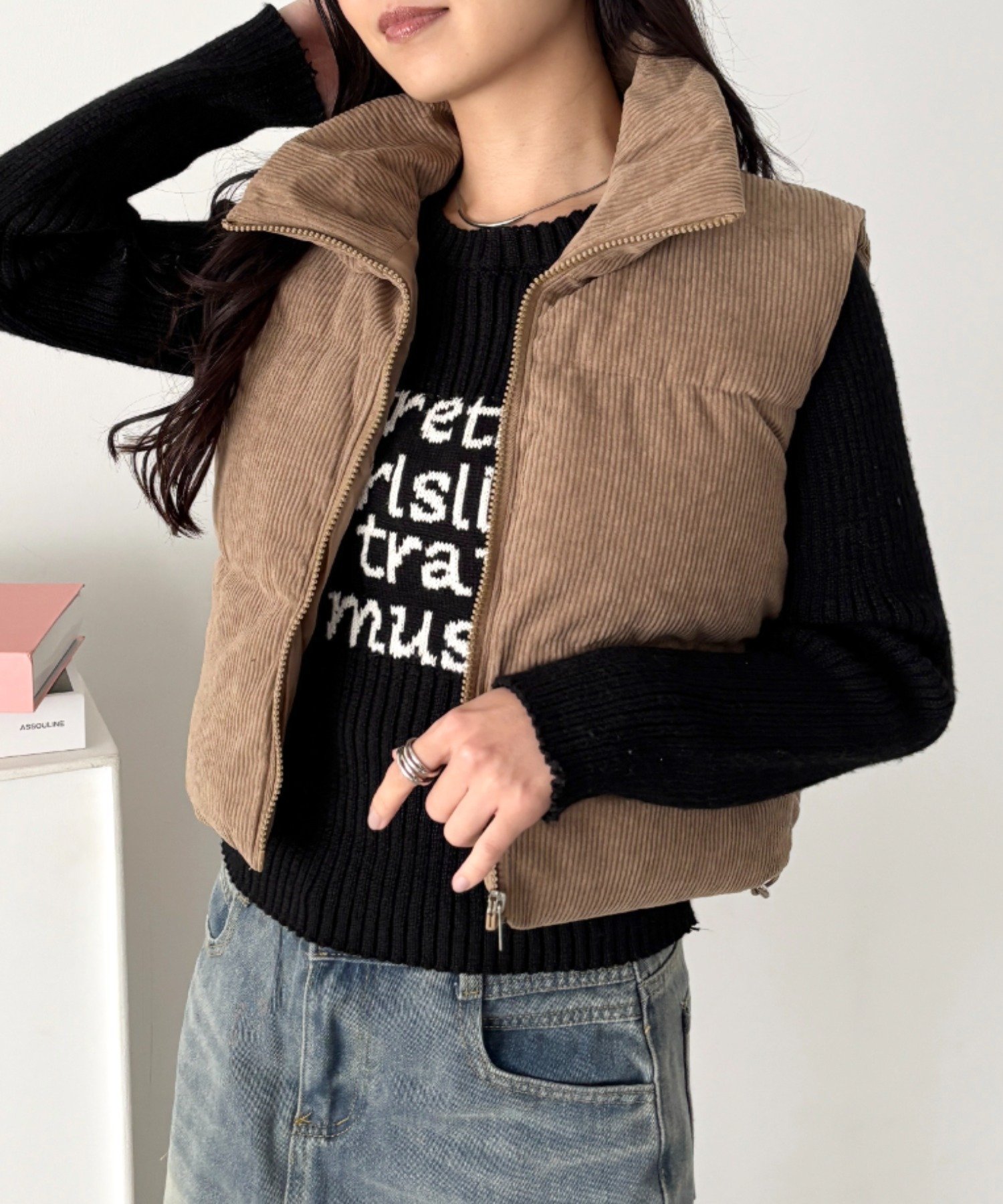 【SALE／75%OFF】CLEA スタンドカラーコーデュロイ中綿ベスト アウトフィッターラボ ジャ ...