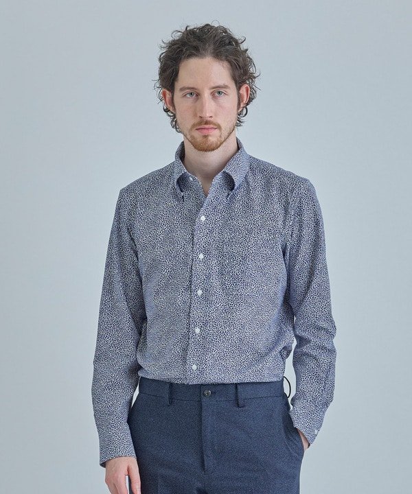 MEN'S BIGI 【ACTIVE TAILOR/アクティブテイラー】ドットエアーフラワープリントドレスシャツ＜ストレッチ/吸水速乾/通気性＞ メンズ ビギ トップス シャツ・ブラウス ホワイト【送料無料】