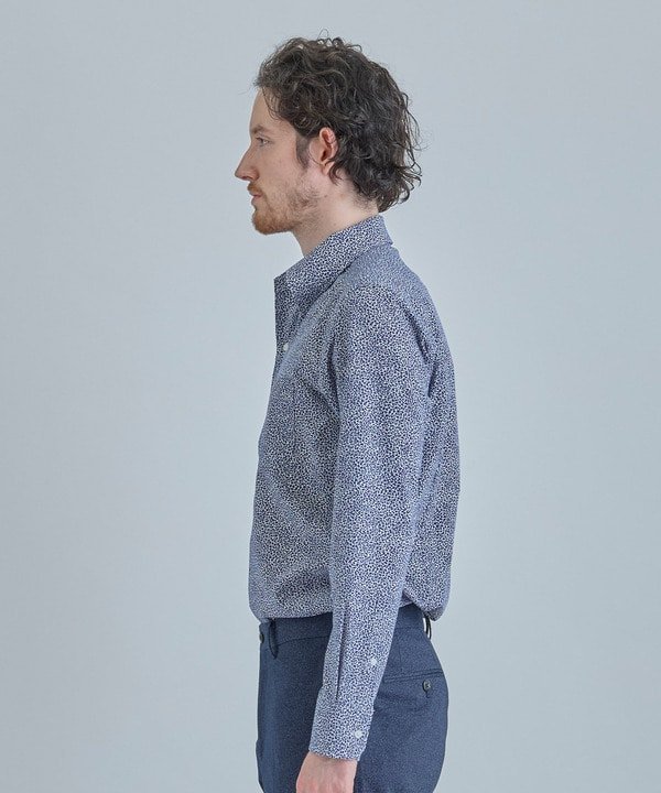 MEN'S BIGI 【ACTIVE TAILOR/アクティブテイラー】ドットエアーフラワープリントドレスシャツ＜ストレッチ/吸水速乾/通気性＞ メンズ ビギ トップス シャツ・ブラウス ホワイト【送料無料】