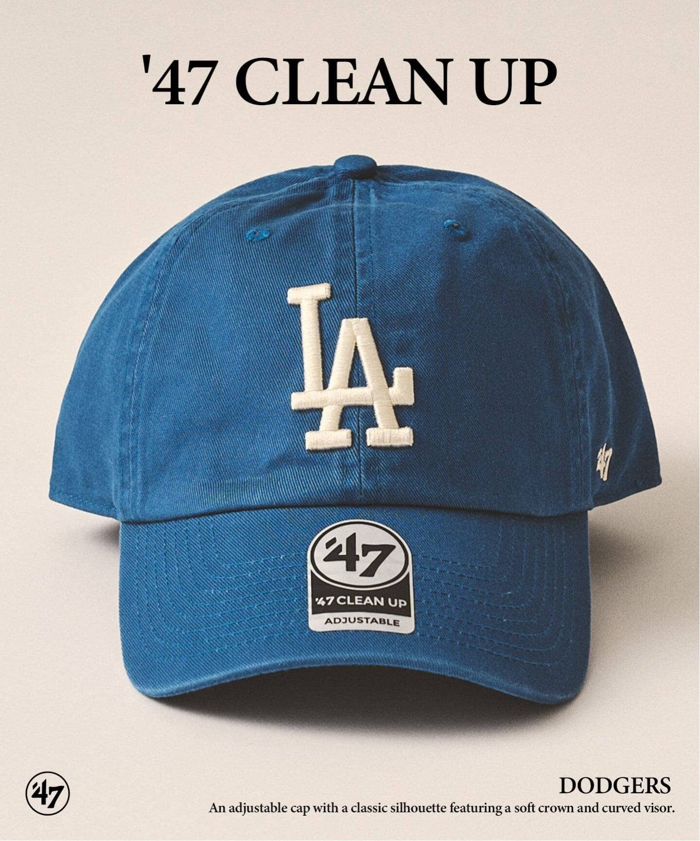 417 EDIFICE 47 CLEAN UP DODGERS フォーワンセブン エディフィス 帽子 キャップ ブルー カーキグリーン ベージュ グレー ブラック ワインレッド ピンク【送料無料】