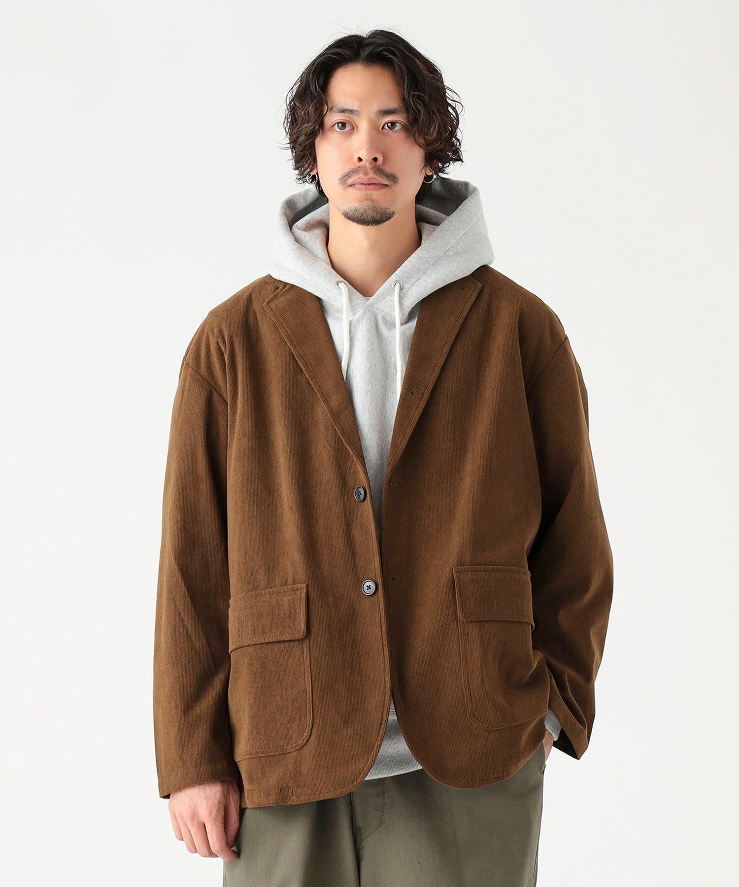 【SALE／70%OFF】B:MING by BEAMS ポリエステルコーデュロイ ジャケット ビームス アウトレット ジャケット・アウター テーラードジャケット・ブレザー ブラック ブラウン【送料無料】