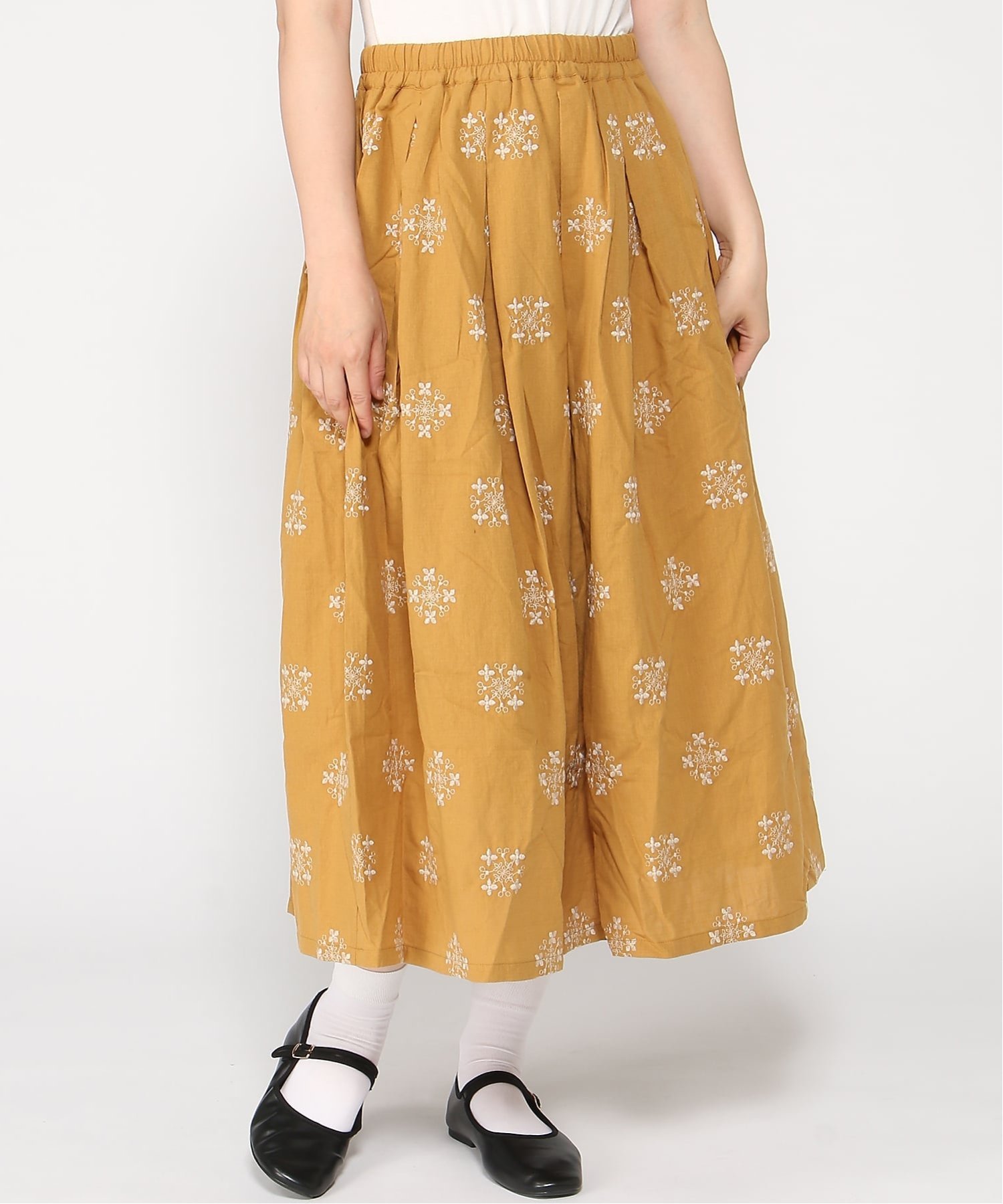 【SALE／20%OFF】cloudnine cloudnine/【2026年 新作】軽やかな花柄が春の売場を彩る コットンキャンブリックスカート セットアップ仕様 クラウドナイン スカート ロング・マキシスカート カーキグリーン ネイビー イエロー【送料無料】