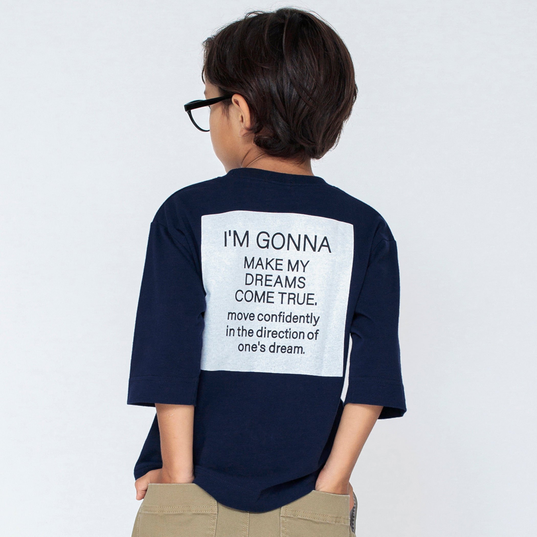 【SALE／33%OFF】branshes 【7分袖】ナンバリングTシャツ ブランシェス トップス カットソー・Tシャツ ネイビー ホワイトのサムネイル