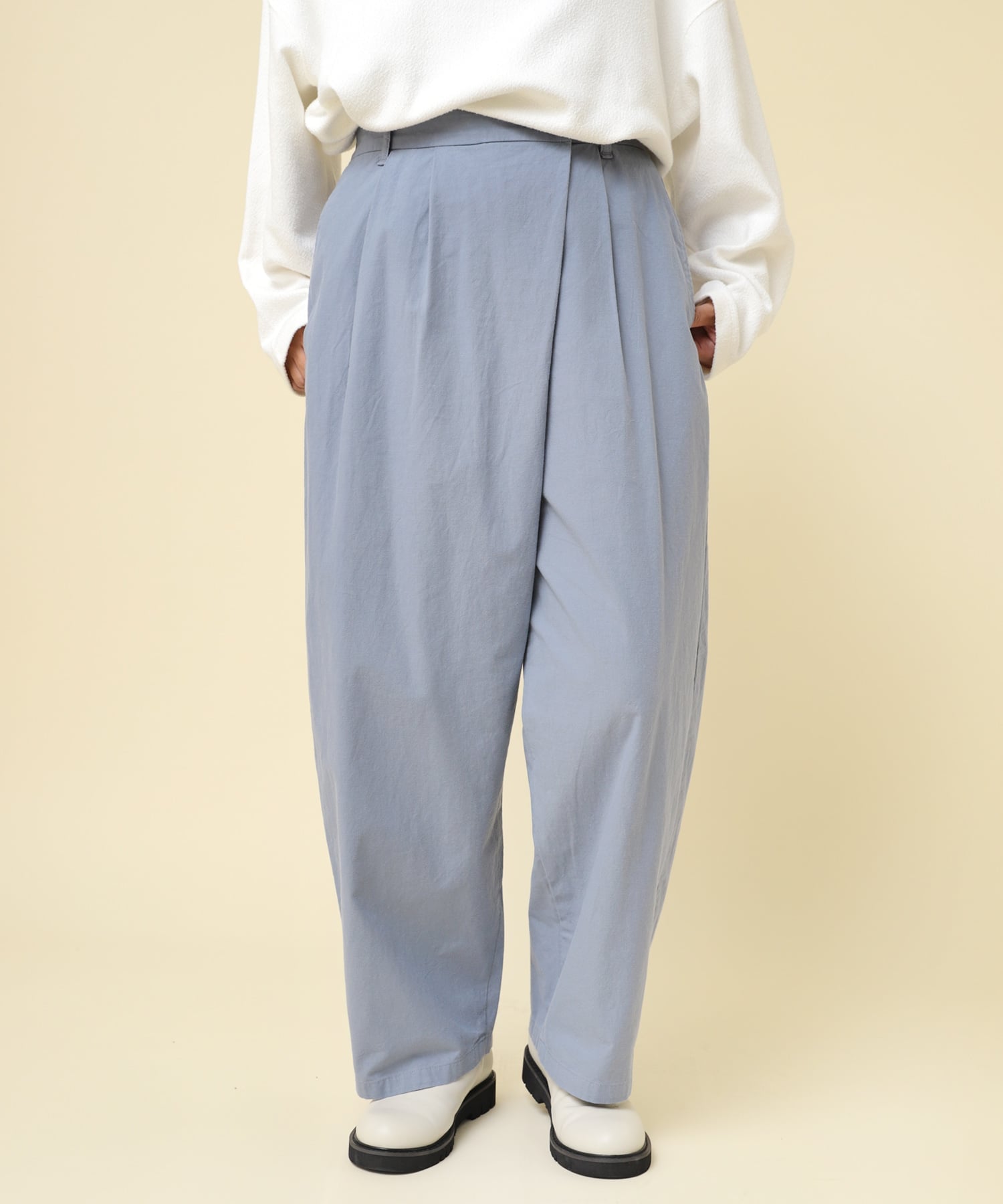 RNA-N R4259 クラシックポプリンラップパンツ アールエヌエーエヌ パンツ スラックス・ドレスパンツ カーキグリーン ネイビー ブルー