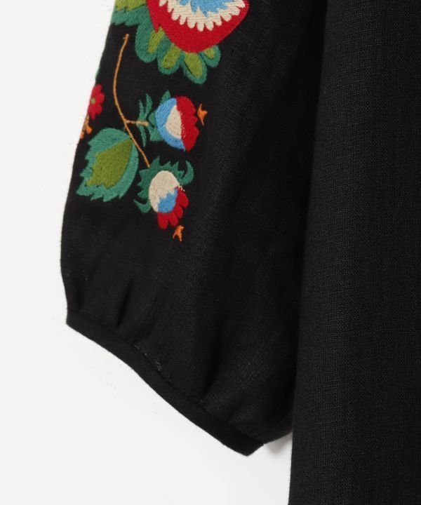 欧州航路 【欧州航路】ウクライナ刺繍クヴィトカワンピース アミナコレクション ワンピース・ドレス ワンピース ブラック【送料無料】