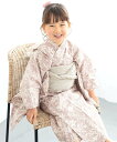 SOUBIEN 浴衣2点セット キッズ (浴衣+帯) ソウビエン 着物・浴衣・和装小物 浴衣 ベージュ ピンク【送料無料】