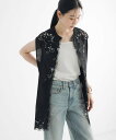 【SALE/50%OFF】URBAN RESEARCH カットワークレース刺繍ジレ アーバンリサーチ トップス ベスト・ジレ ホワイト ブラック【送料無料】