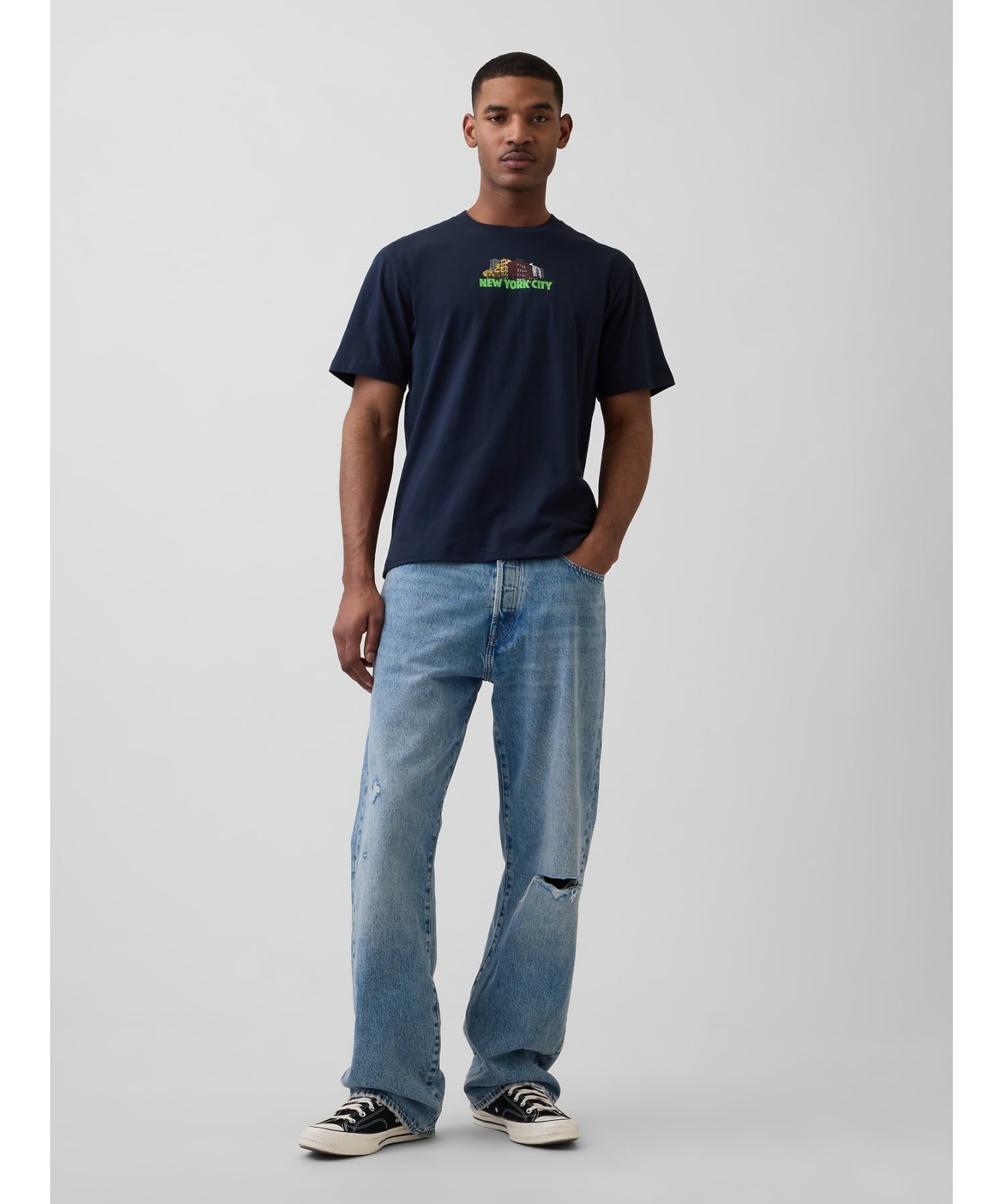 GAP (U)エブリディ ソフト リラックスフィット グラフィックTシャツ ギャップ トップス カットソー・Tシャツ ネイビー【送料無料】
