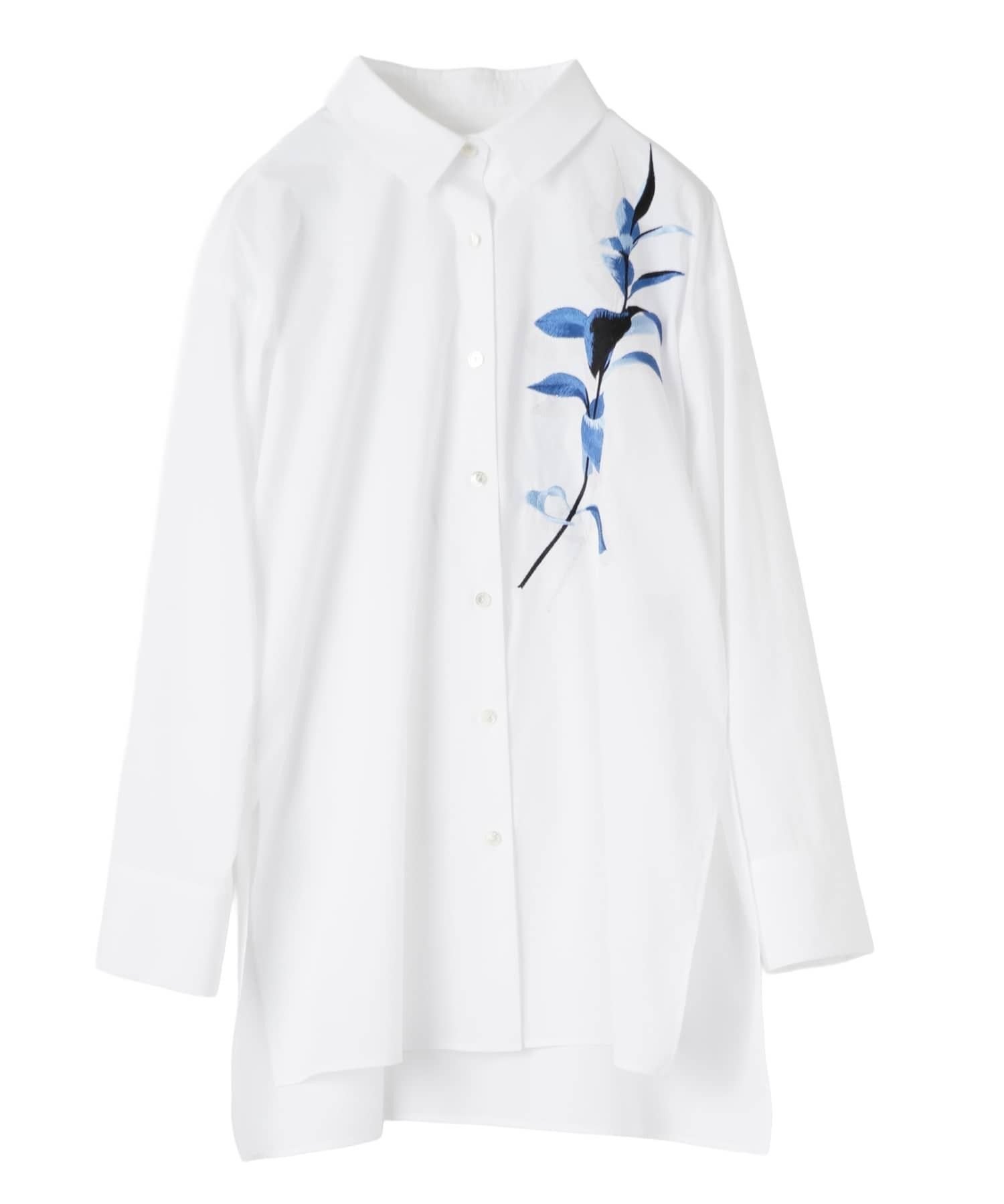 LANVIN COLLECTION 綿ブロードリーフ柄ブラウス ランバン コレクション トップス シャツ・ブラウス ホワイト【送料無料】