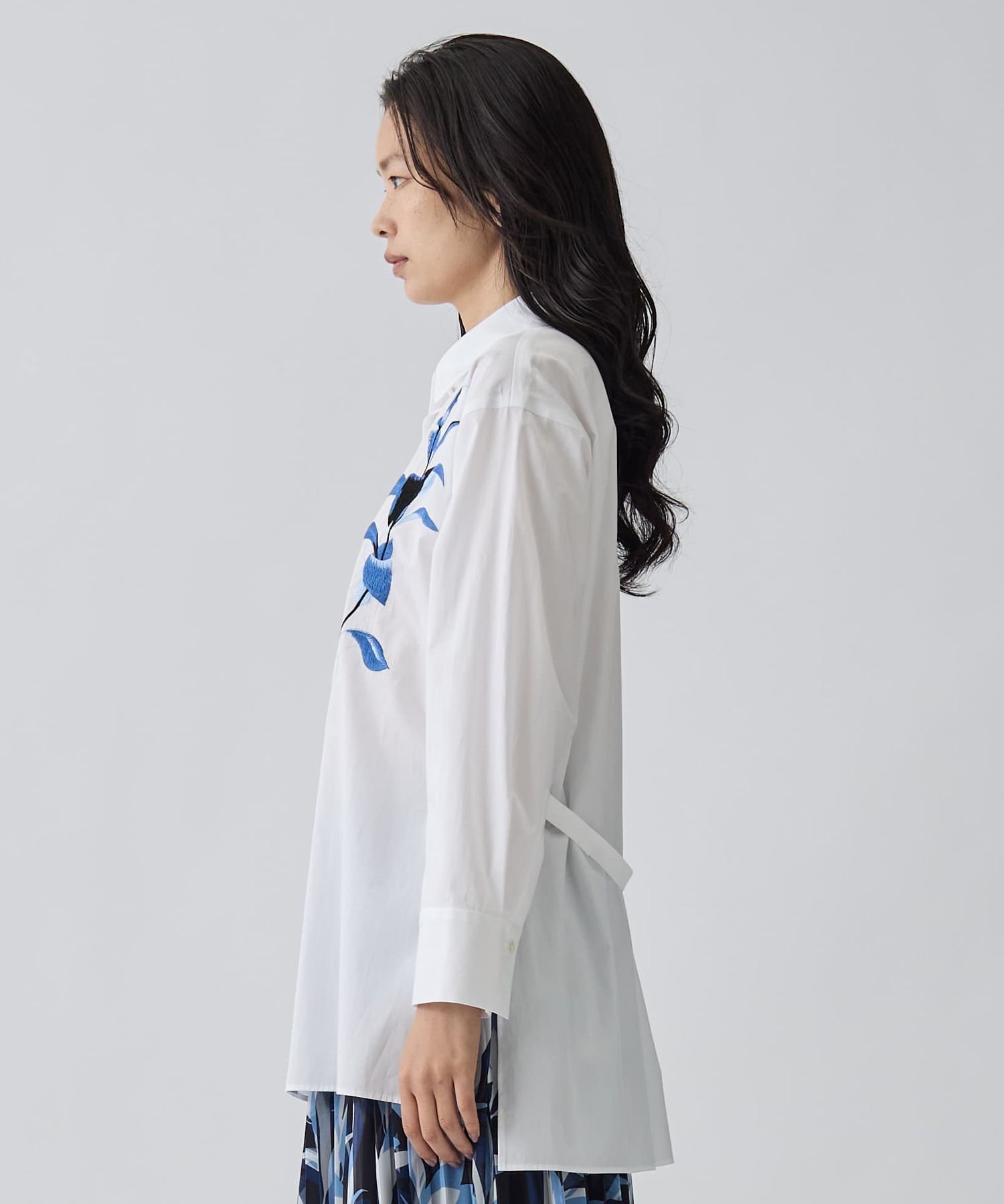 LANVIN COLLECTION 綿ブロードリーフ柄ブラウス ランバン コレクション トップス シャツ・ブラウス ホワイト【送料無料】