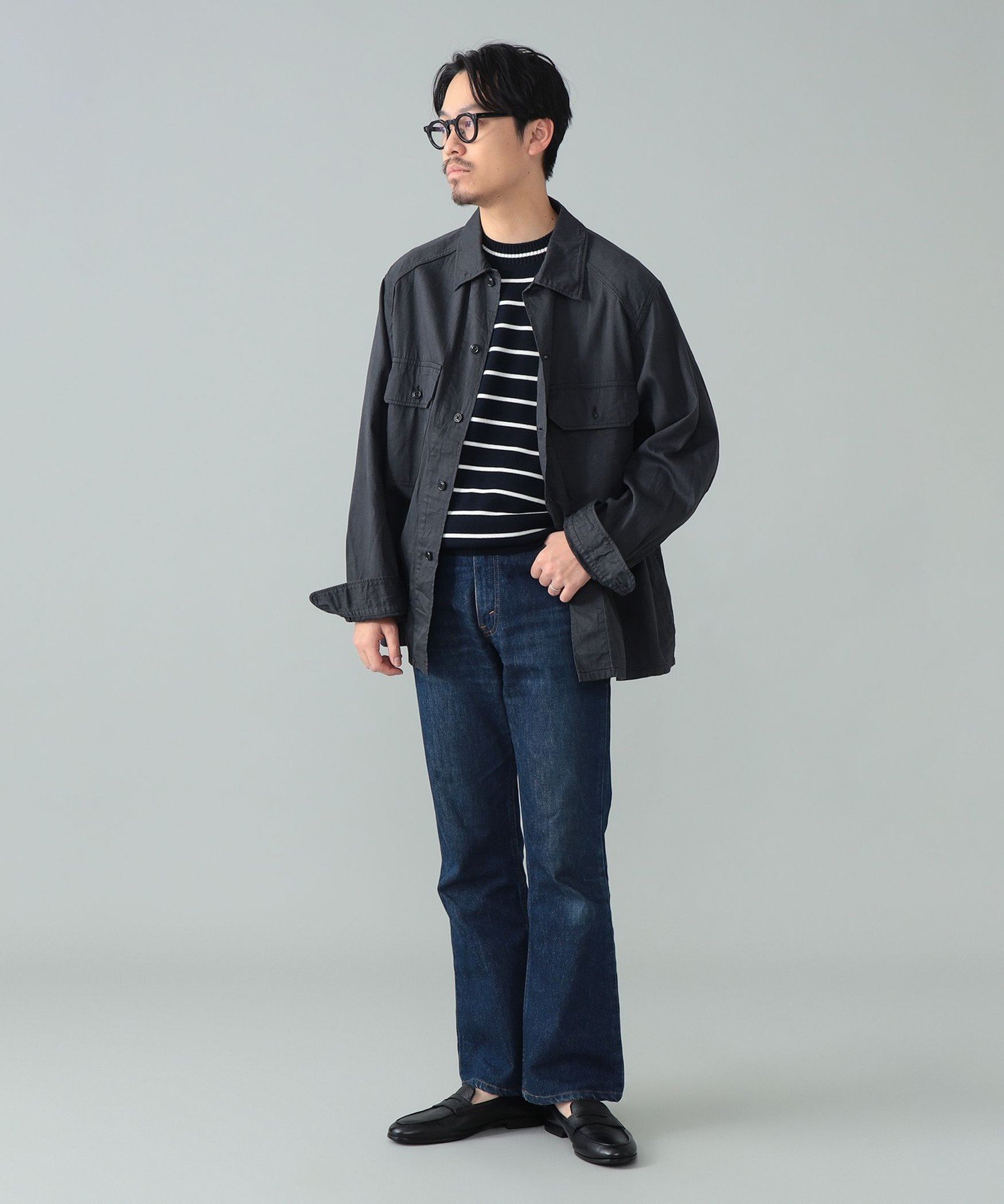 BEAMS F A VONTADE / デニム シャツ ジャケット ビームス メン ジャケット アウター ブルゾン ジャンパー ブラック【送料無料】