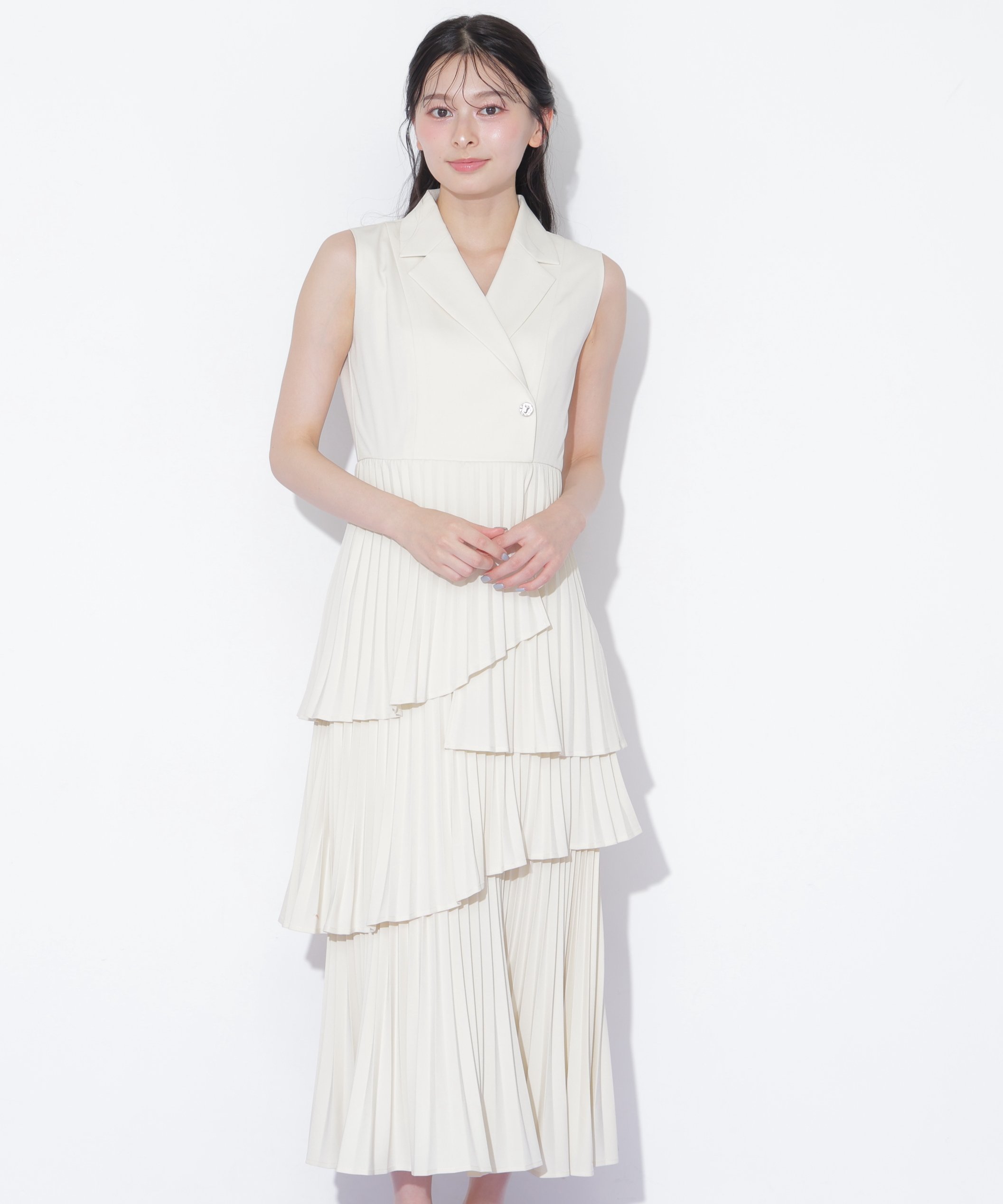 【SALE／46%OFF】JILL by JILL STUART ランダムプリーツジレワンピース ジル バイ ジル スチュアート ワンピース・ドレス ワンピース グレー ベージュ【送料無料】