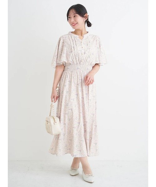 Re-J&SUPURE 花柄プリントピンタックワンピース リジェイアンドスプル ワンピース・ドレス ワンピース