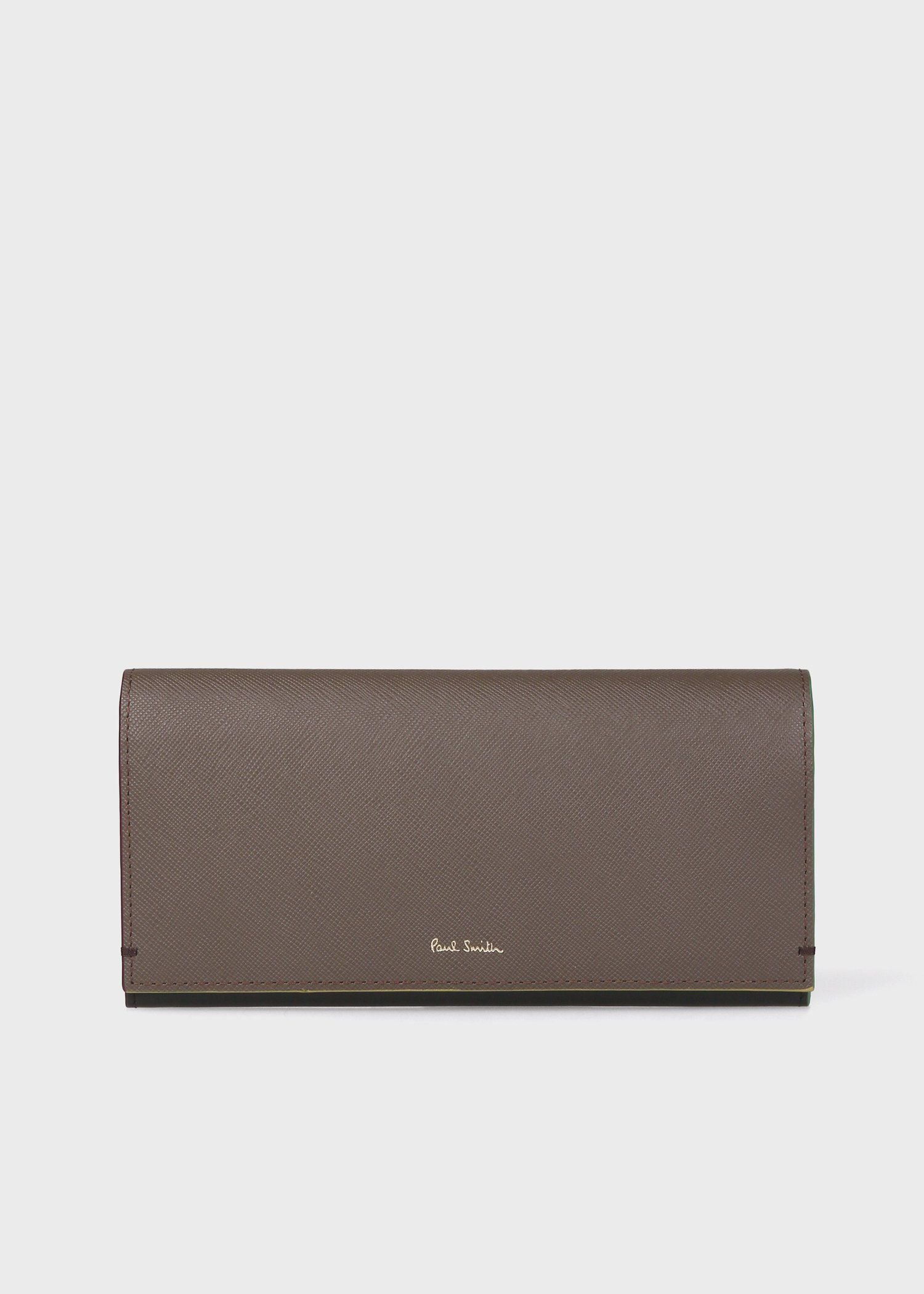 【SALE／40%OFF】Paul Smith カラードエッジ 長財布 ポール・スミス 財布・ポーチ・ケース 財布 ブラウン グリーン【送料無料】