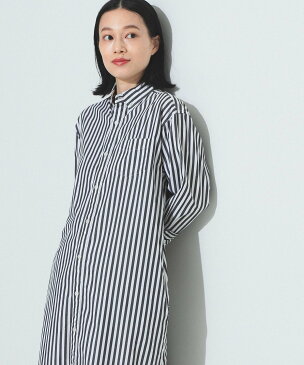BEAMS BOY BEAMS BOY / ストライプ ボタンダウン ロングスリーブ ワンピース ビームス ウイメン ワンピース シャツワンピース ブラック ネイビー【送料無料】