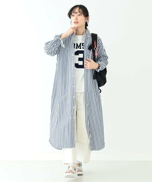 BEAMS BOY BEAMS BOY / ストライプ ボタンダウン ロングスリーブ ワンピース ビームス ウイメン ワンピース シャツワンピース ブラック ネイビー【送料無料】