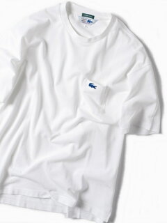 Pique Drop Tail Pocket Tee 112-12-1018: White Pique Drop Tail Pocket Tee 112-12-1018: White
