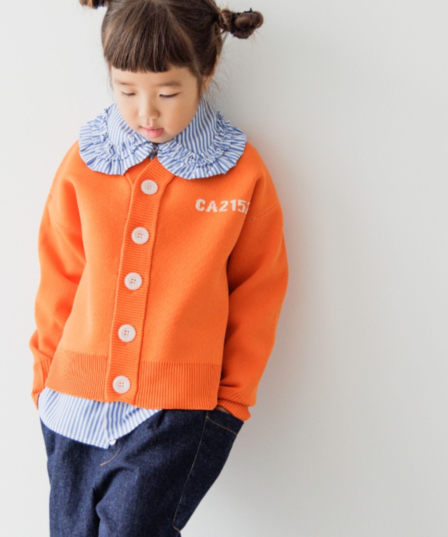 【SALE／30%OFF】LOWRYS FARM (K)K/ロゴジャガードCD ローリーズファーム トップス カーディガン オレンジ ブラック ブルーのサムネイル