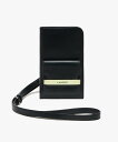 【SALE/50%OFF】LACOSTE レザースマホポーチ ラコステ バッグ ショルダーバッグ ブラック ネイビー【送料無料】