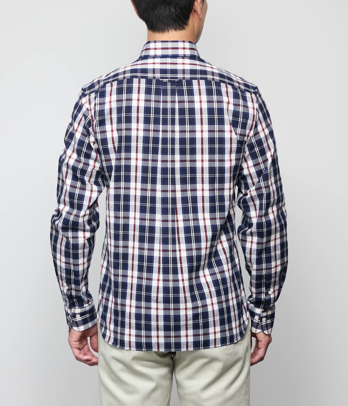 NEWYORKER MEN ピケ ニューヨーカータータン 長袖ショートボタンダウンシャツ ニューヨーカー トップス シャツ・ブラウス ネイビー【送料無料】