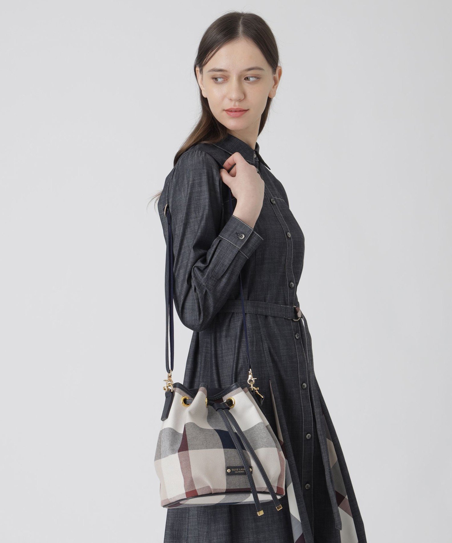 BLUE LABEL CRESTBRIDGE クレストブリッジチェックキャンバスコロン ブルーレーベル / ブラックレーベル・クレストブリッジ バッグ その他のバッグ ベージュ【送料無料】