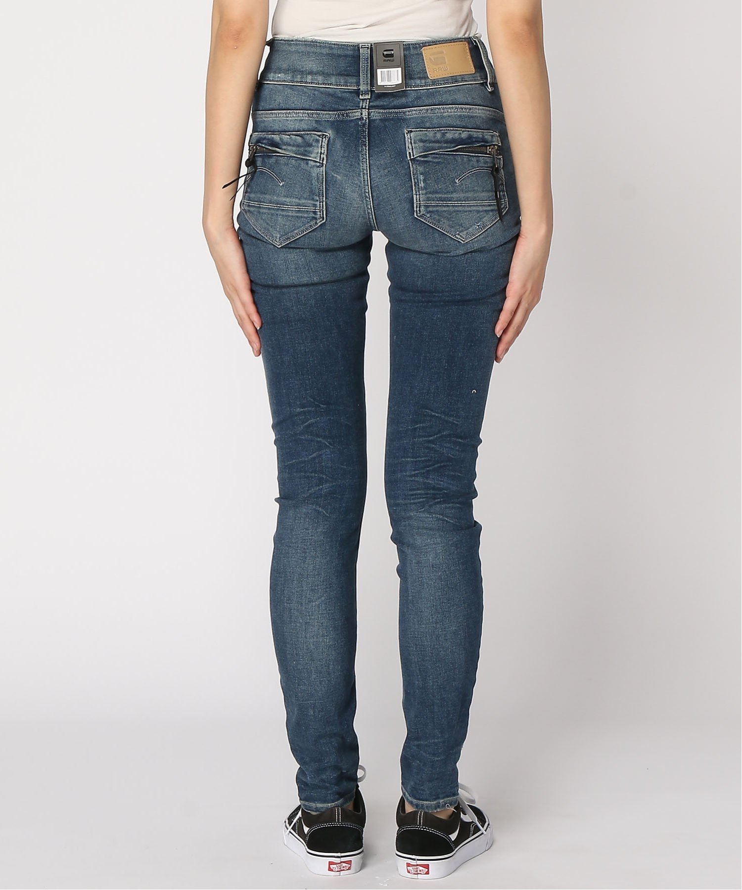 【公式ショップ】MIDGE CODY MID SKINNY JEANS/バックディテールローライズスキニージーンズ ジースターロゥ パンツ ジーンズ・デニムパンツ ブルー