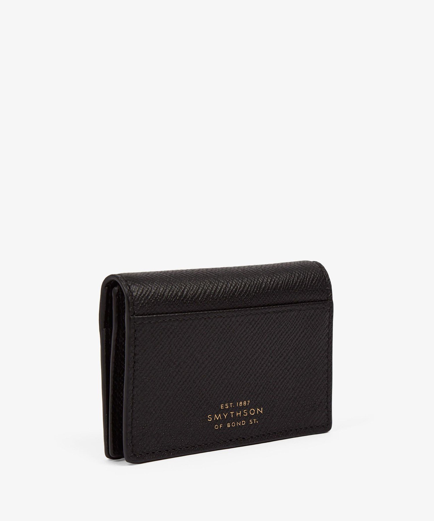 SMYTHSON Panama Folded Card Case With Snap Closure スマイソン 財布・ポーチ・ケース 名刺入れ・カードケース ブラック【送料無料】