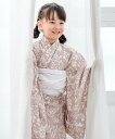 SOUBIEN 浴衣2点セット キッズ (浴衣+帯) ソウビエン 着物・浴衣・和装小物 浴衣 ブルー ホワイト【送料無料】