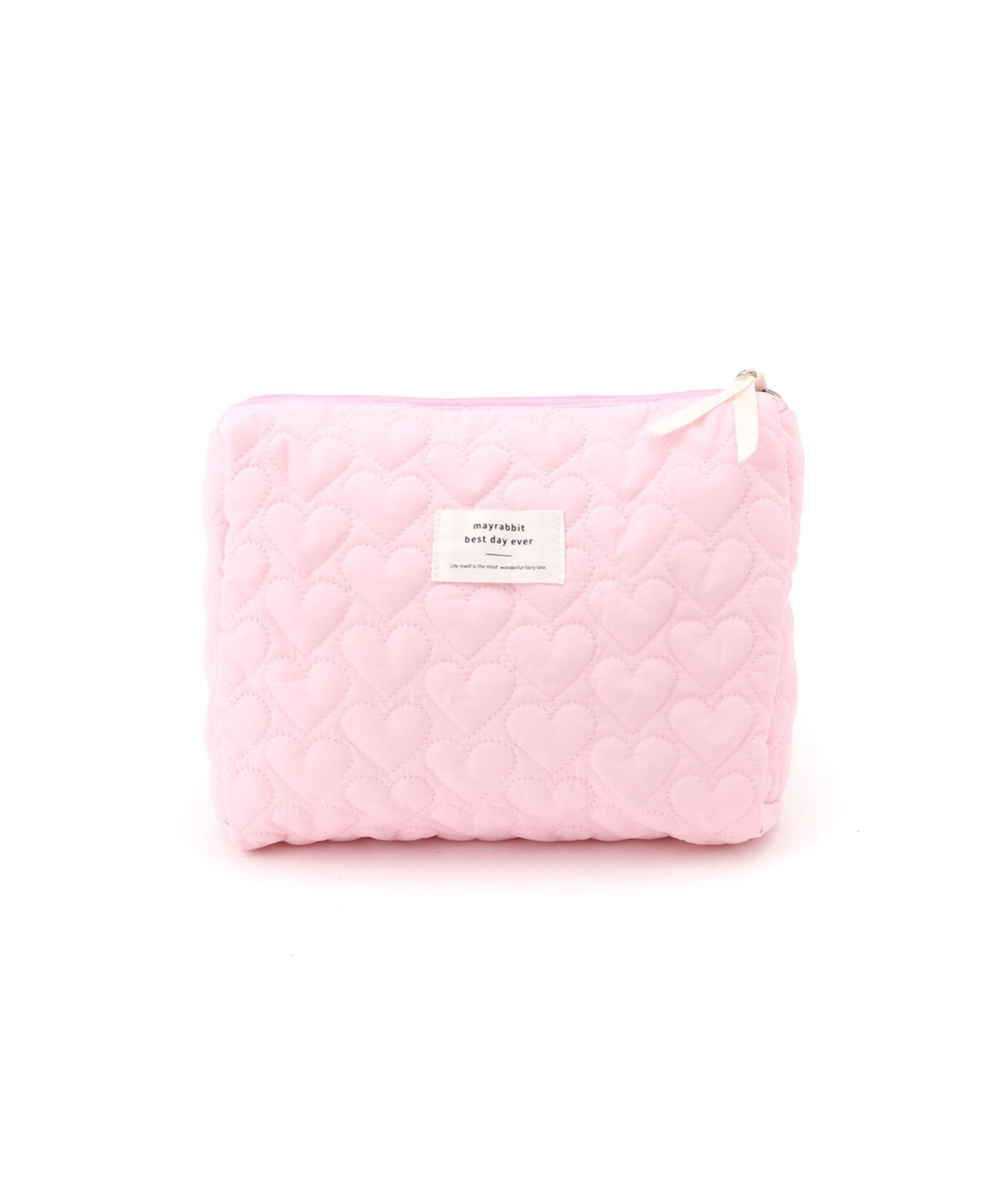 urbanfemine. urbanfemine./(W)大容量キルティングハートポーチ ミニョントレフル ルームヨンマルサンセレクティッド 財布・ポーチ・ケース ポーチ ブラック ブラウン ピンク ホワイト ベージュ パープル ブルー イエロー レッド