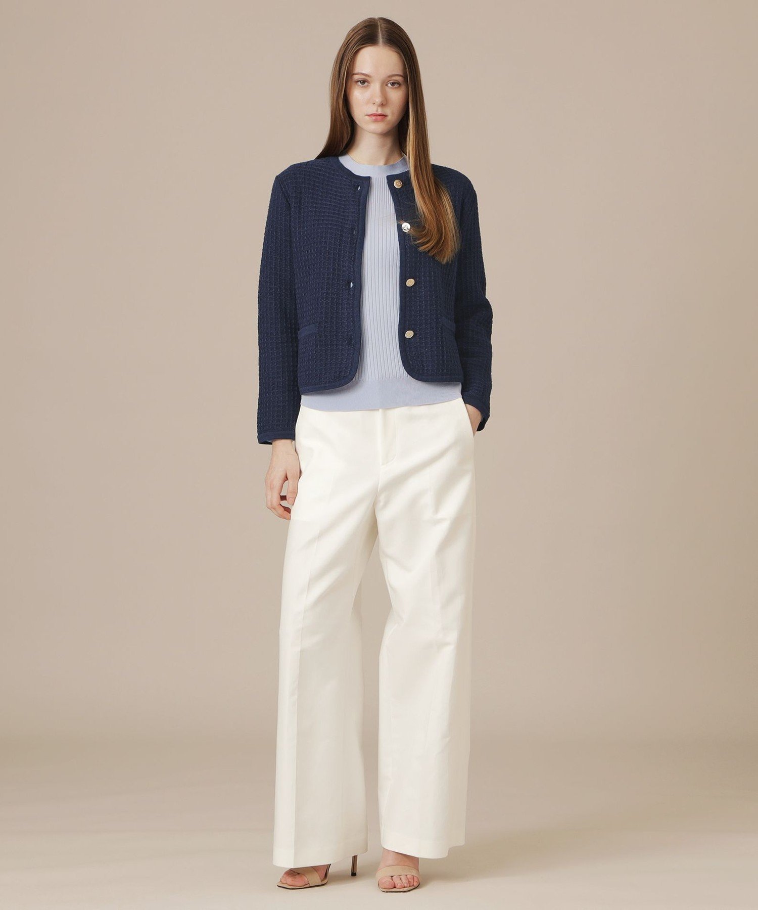 MACKINTOSH LONDON ツイードニットジャケット マッキントッシュ ロンドン トップス その他のトップス ネイビー ベージュ【送料無料】