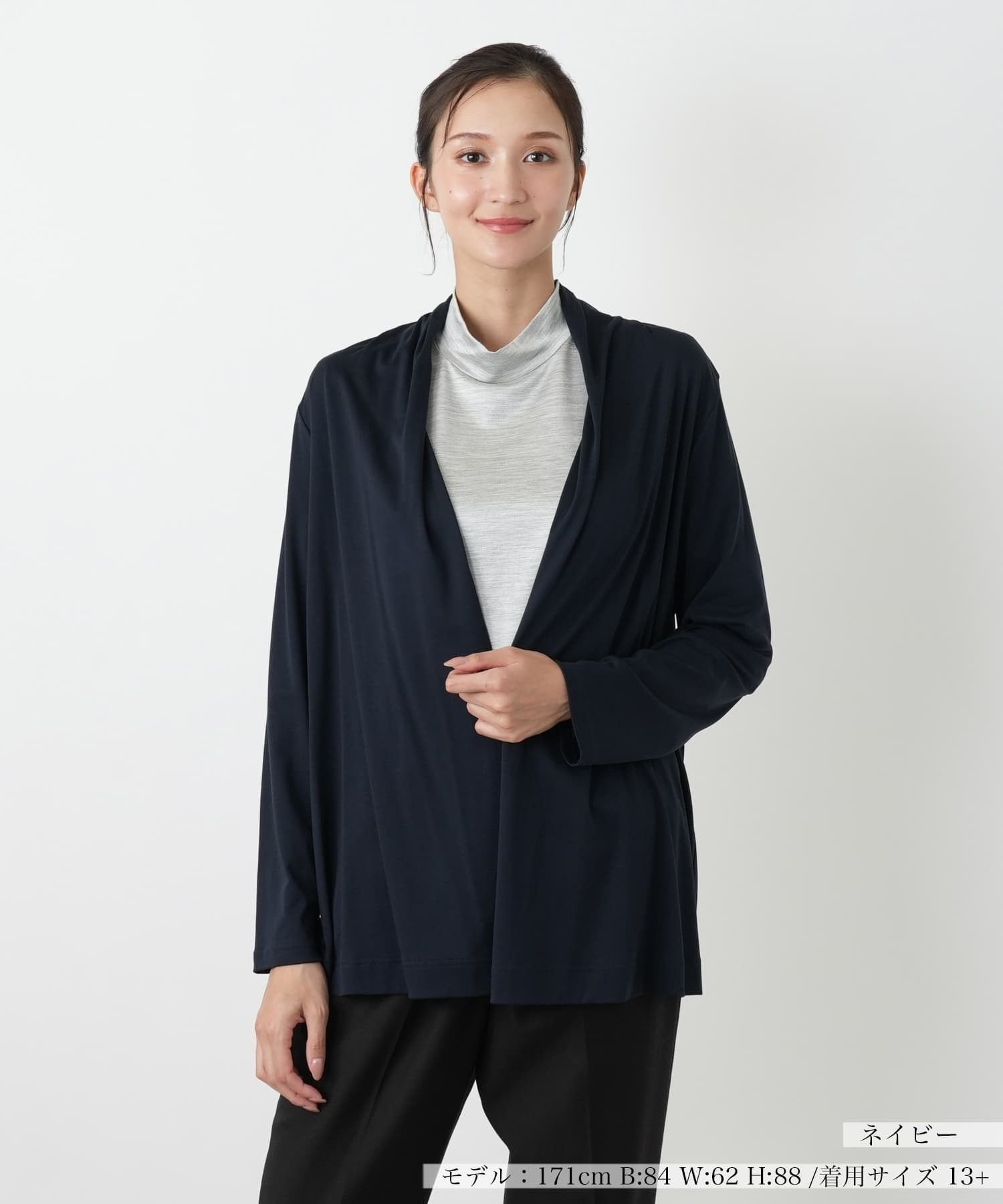 【SALE／48%OFF】Leilian PLUS HOUSE カーディガン レリアン　プラスハウス トップス カーディガン ブラック ネイビー【送料無料】