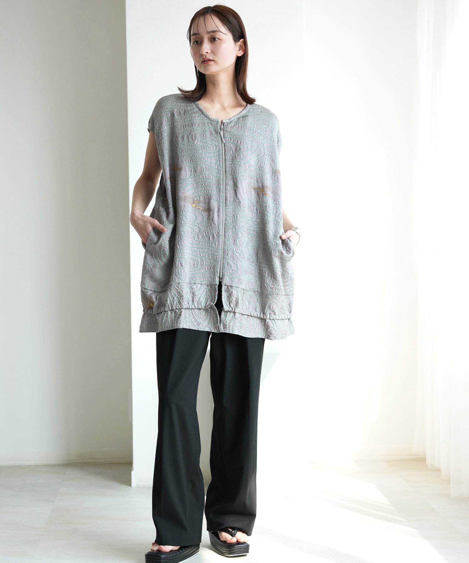 maison utatane maison utatane｜No.BS02｜藤霞の絞り ウタタネ トップス その他のトップス グレー
