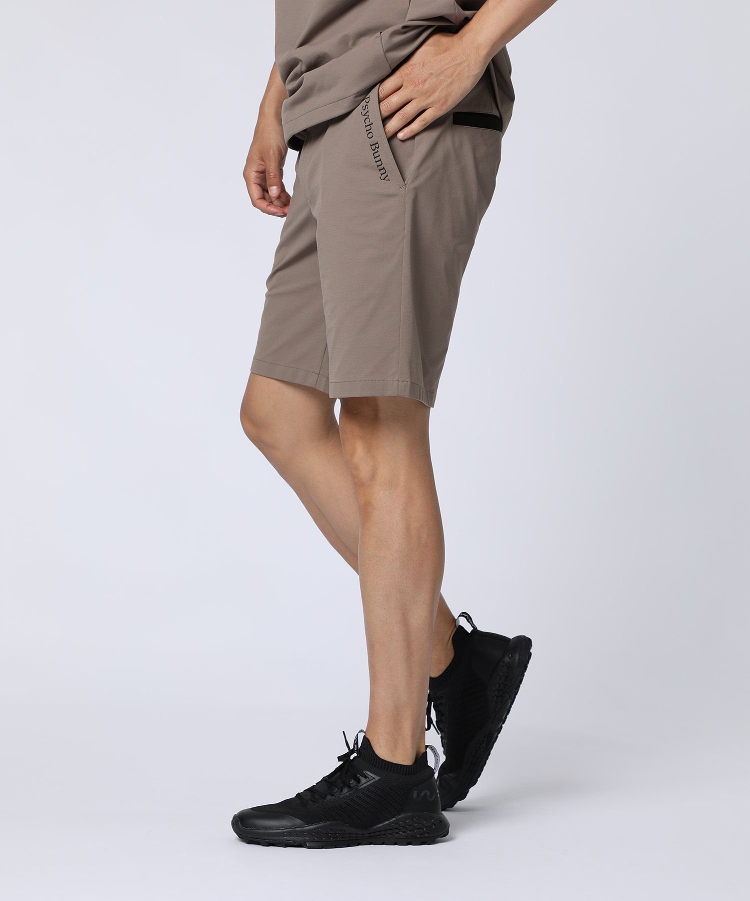 [GOLF]メッシュ調リラックス ストレッチショートパンツ サイコバニー パンツ その他のパンツ ブラック ベージュ