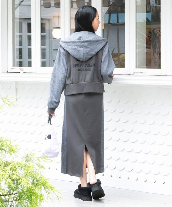 Kahiko 【カヒコ】ニックセットパーカー&ワンピース【SURF&Palms】 アミナコレクション ワンピース・ドレス ワンピース ホワイト グレー【送料無料】