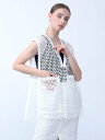 【SALE/51%OFF】Aga ロンバスカットワークレースベスト ラシュッド トップス ベスト・ジレ ホワイト ブラック【送料無料】